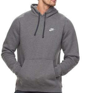 NIKE SPORTSWEAR CLUB FLEECE GRAY PULLOVER MEN'S HOODIE BV2654 071